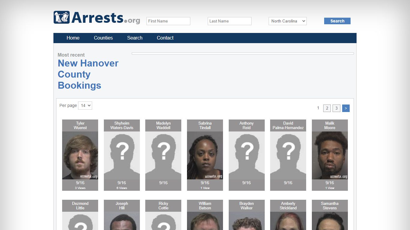 New Hanover County Arrests and Inmate Search