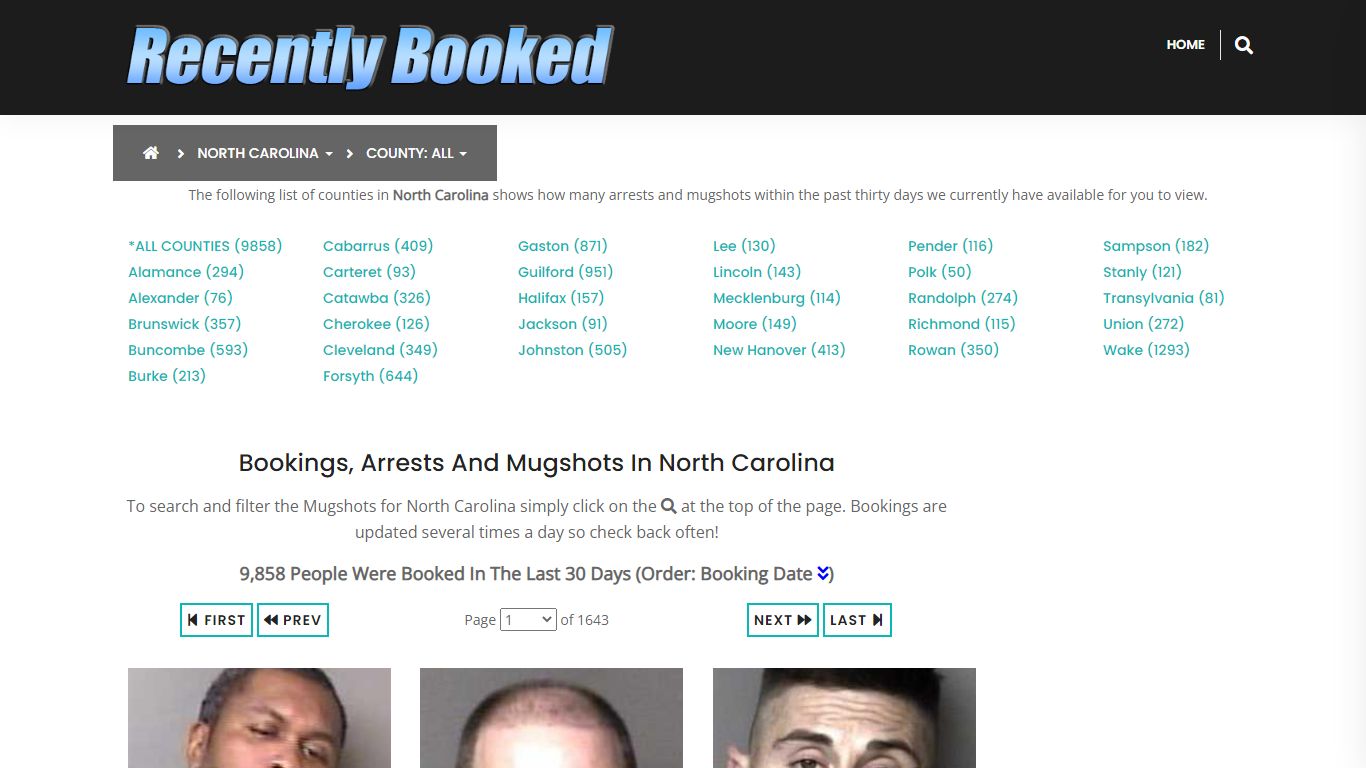 Bookings, Arrests and Mugshots in New Hanover County, North Carolina